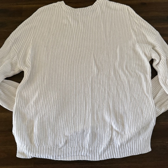 Hollister Cream White Knit Long Sleeve Sweater Large - Picture 9 of 11